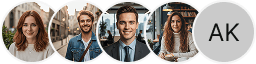 Multiple investor profile avatars on Accruewell Data trading review block